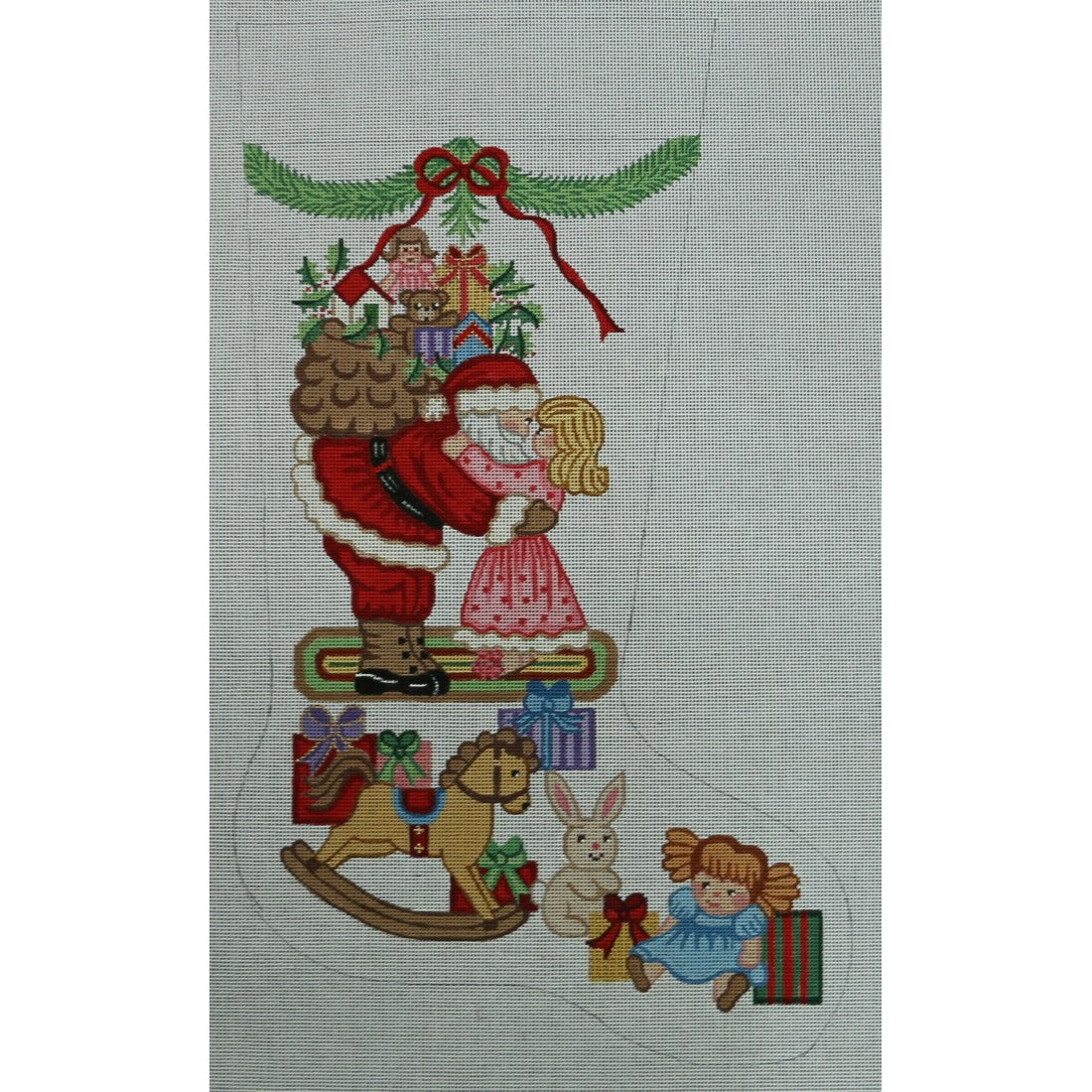 Santa with Girl, Toys/Presents