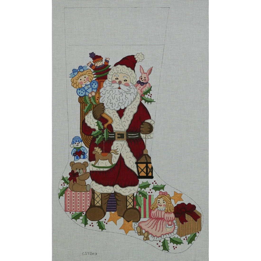 Santa with Girl Toys