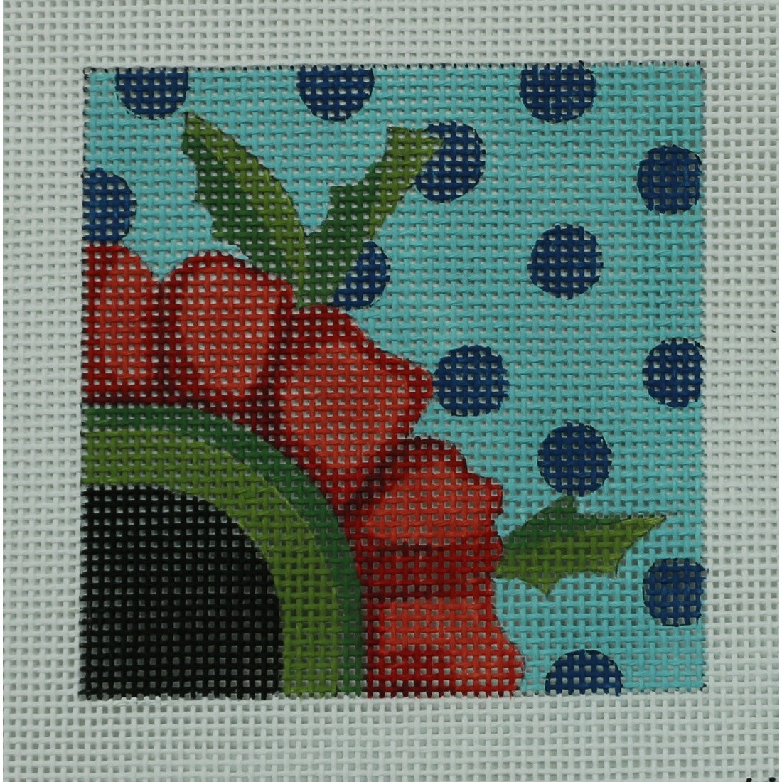 Red Flower on Dots