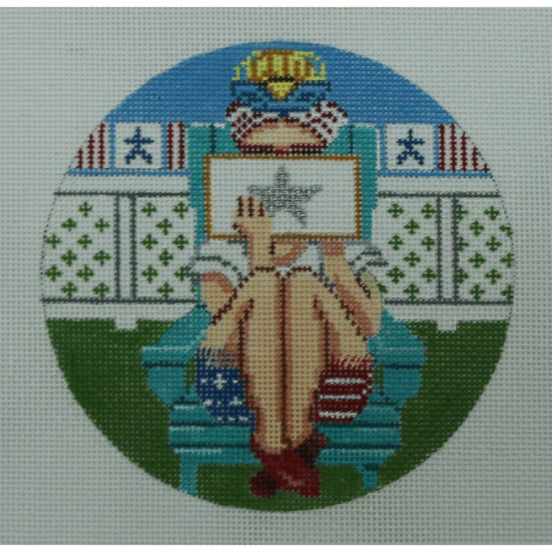 4th of July Stitching Girl, Round