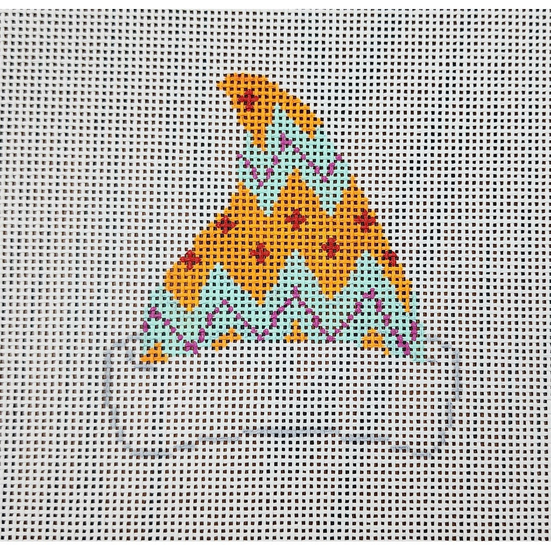 Orange Teal Zig Zag Cap, 13 mesh