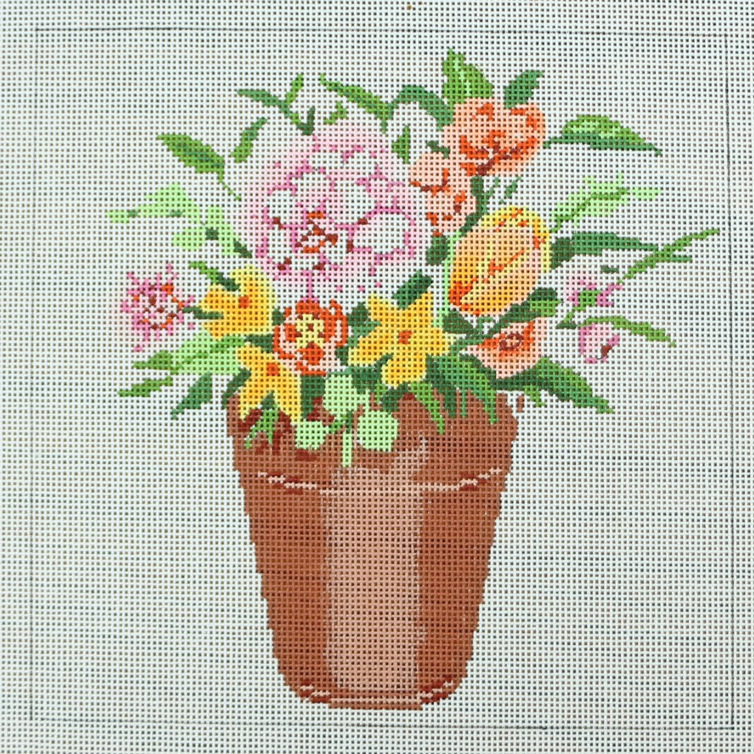 Pink/Yellow Flowers in Pot