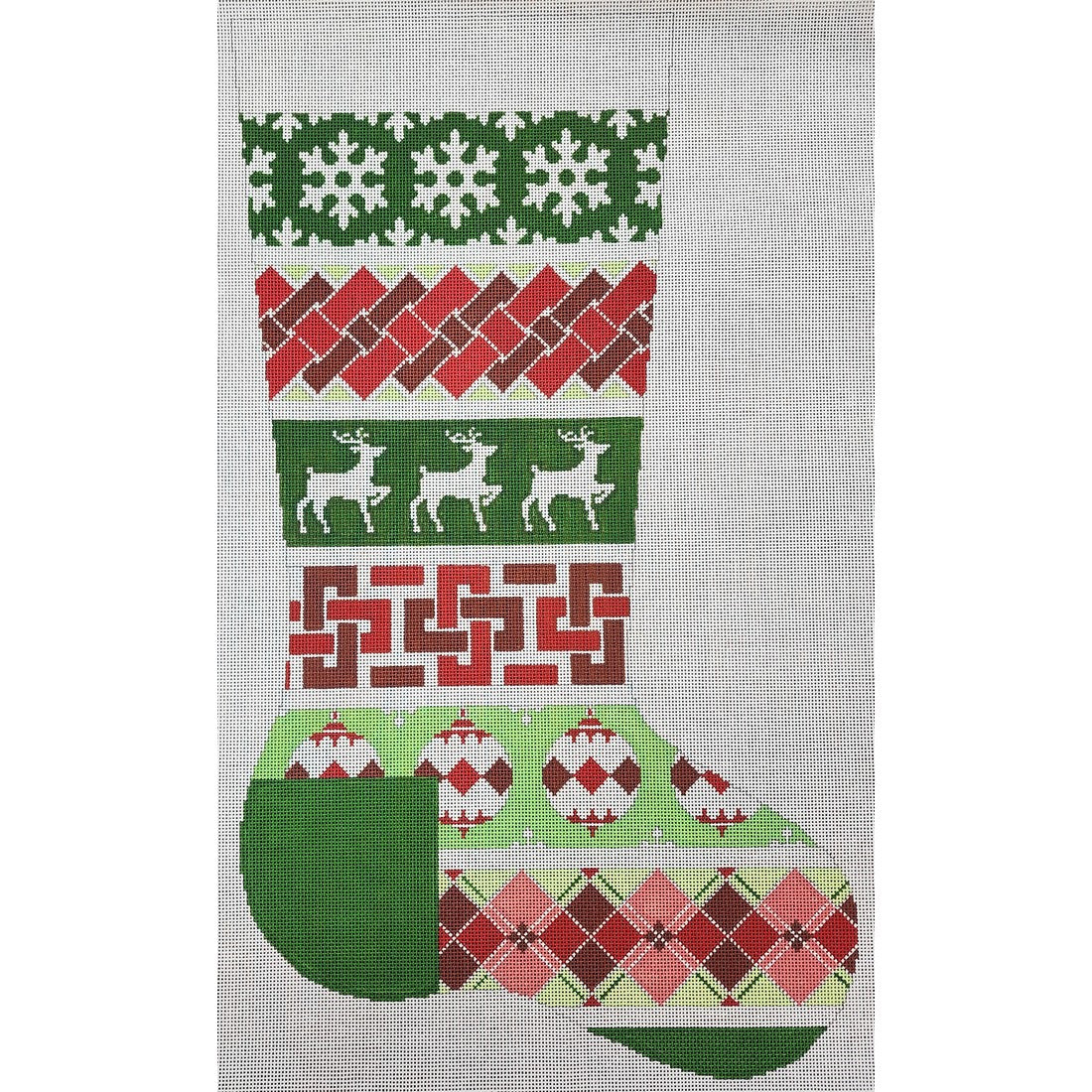 Red Green Snowflake Stocking