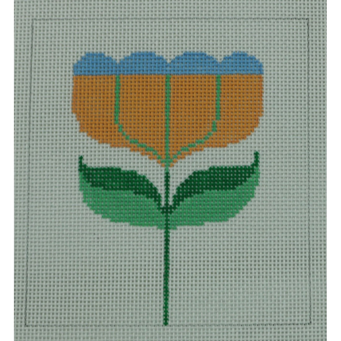 Orange & Blue Flower