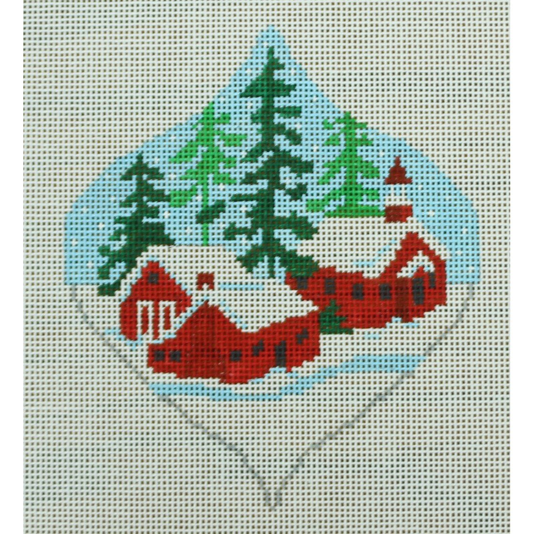 Red Village Ornament