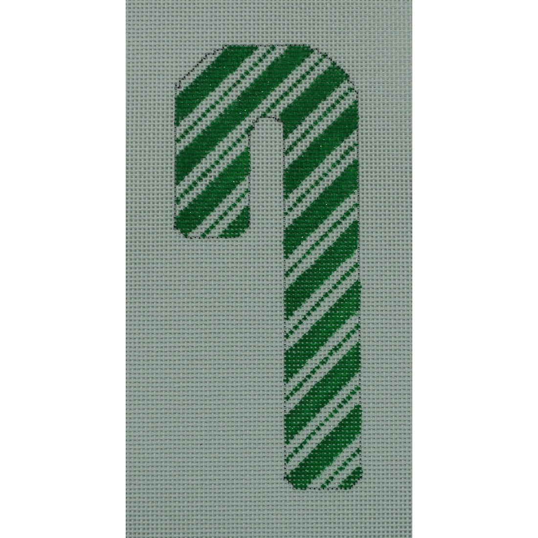 Green & White Striped Candy Cane