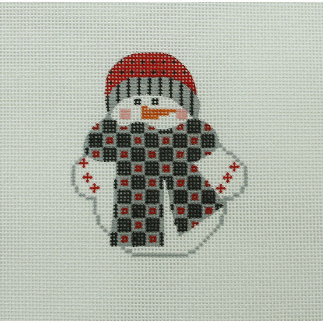 Snowman, Black/Red/Grey Scarf