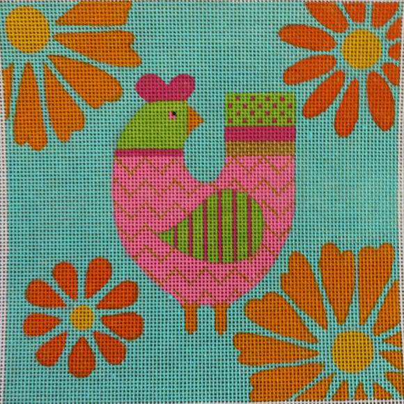 Pink Chicken w/ Flowers