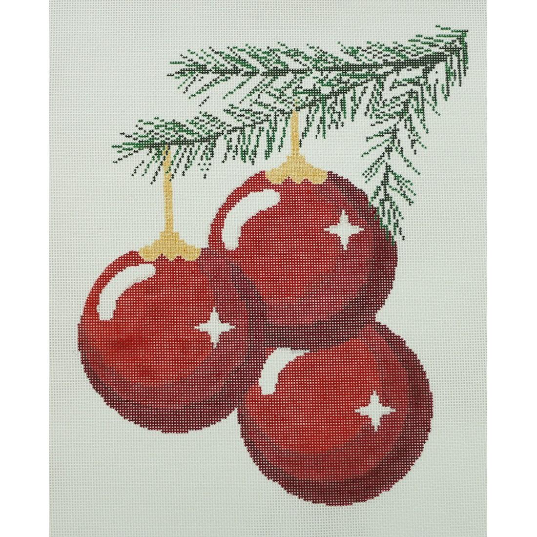 3 Ornaments on Branch