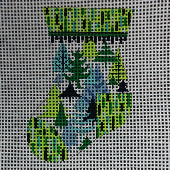 Green and Blue Forest Stocking