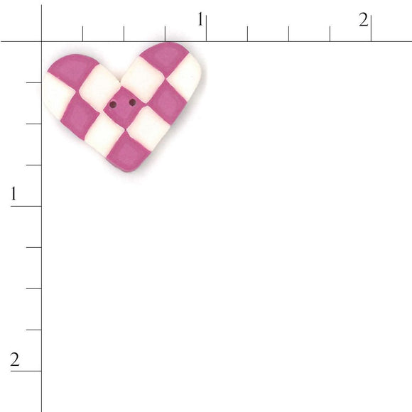 Pink & White Checked Heart 3346