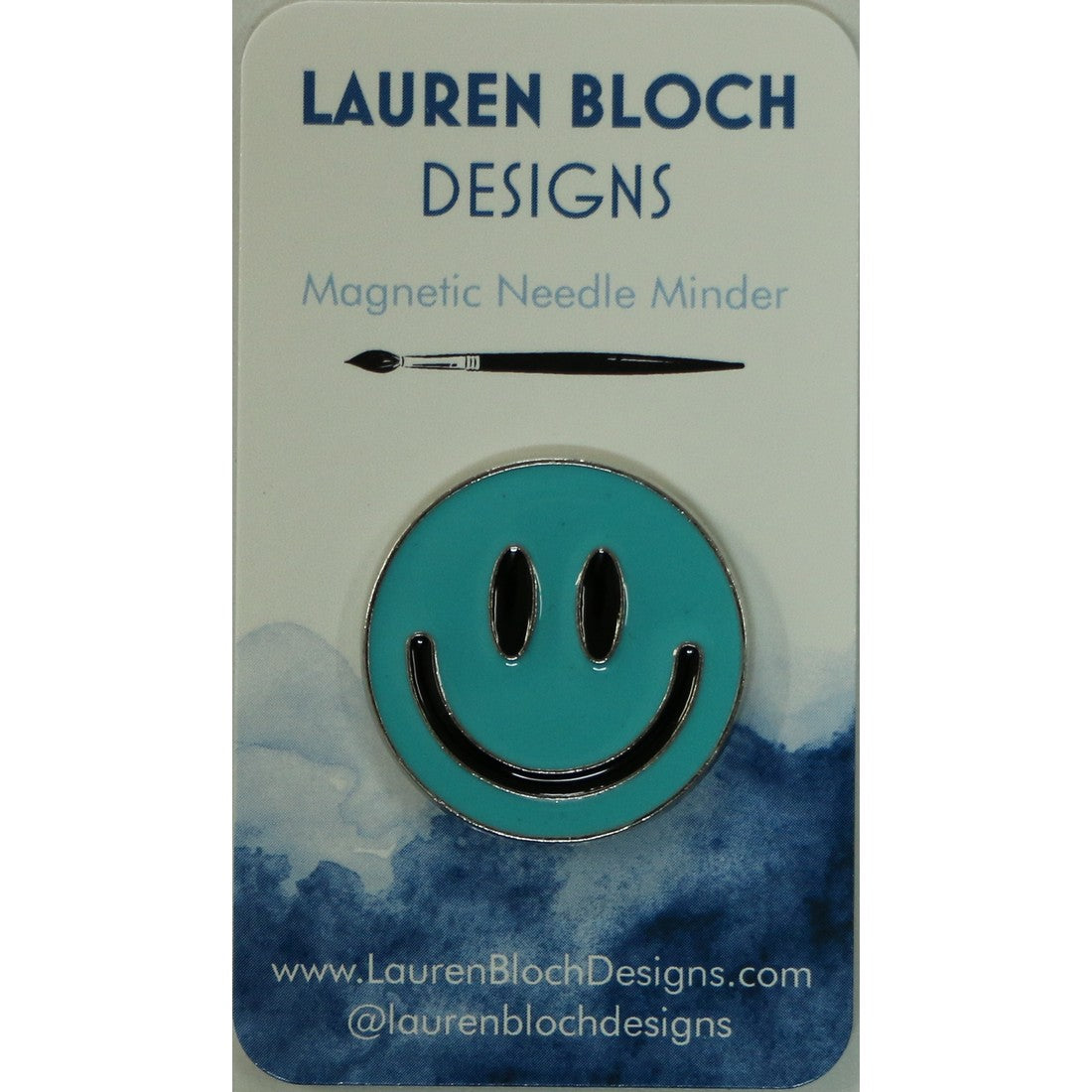 Smiley Face, Aqua Needle Minder