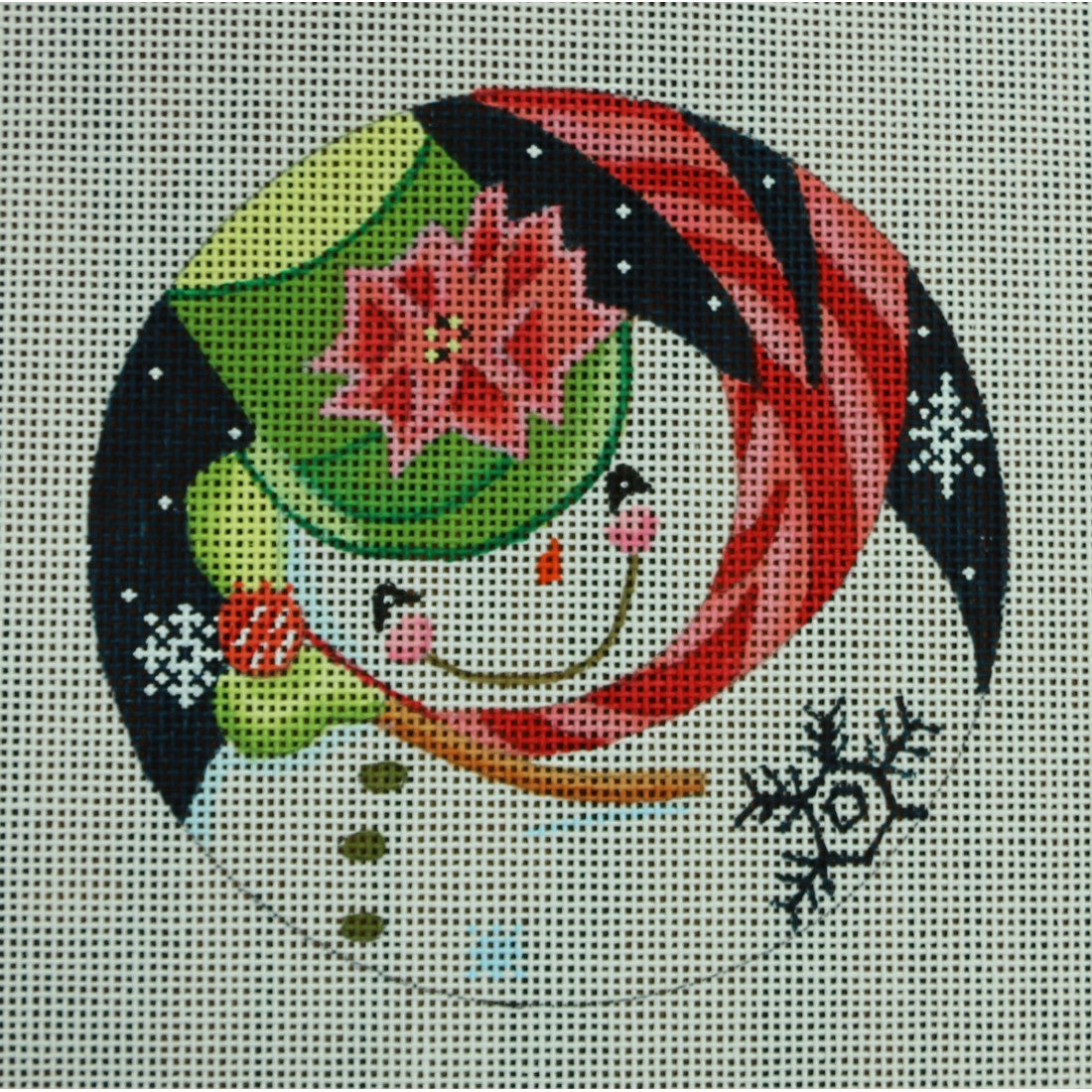 Snowman with Poinsettia on Hat