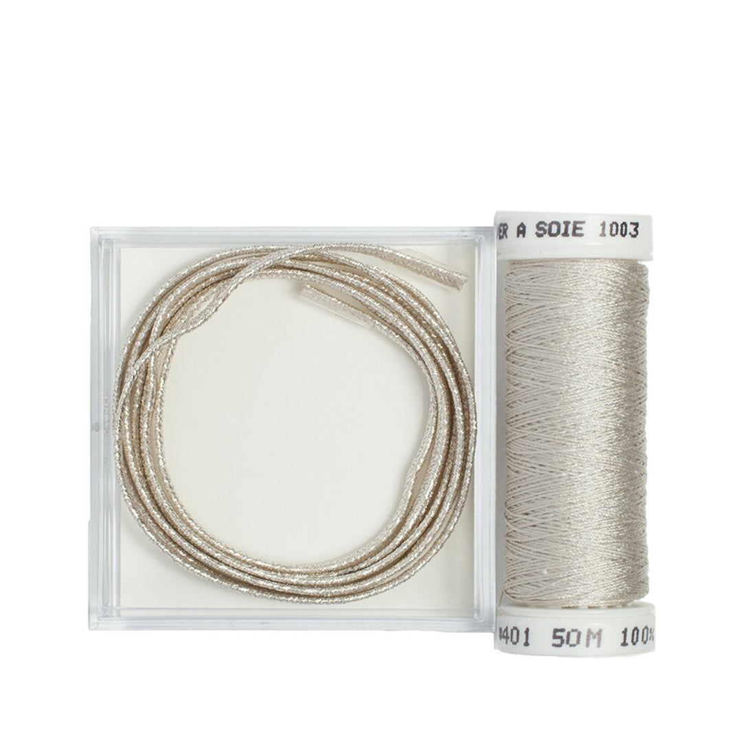 Russian Braid w/ Silk Couching Sterling