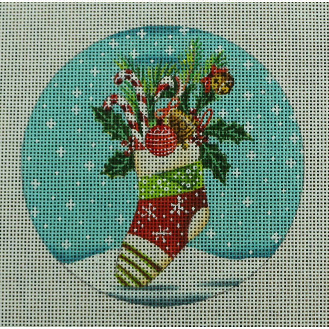 Christmas Stocking on Blue