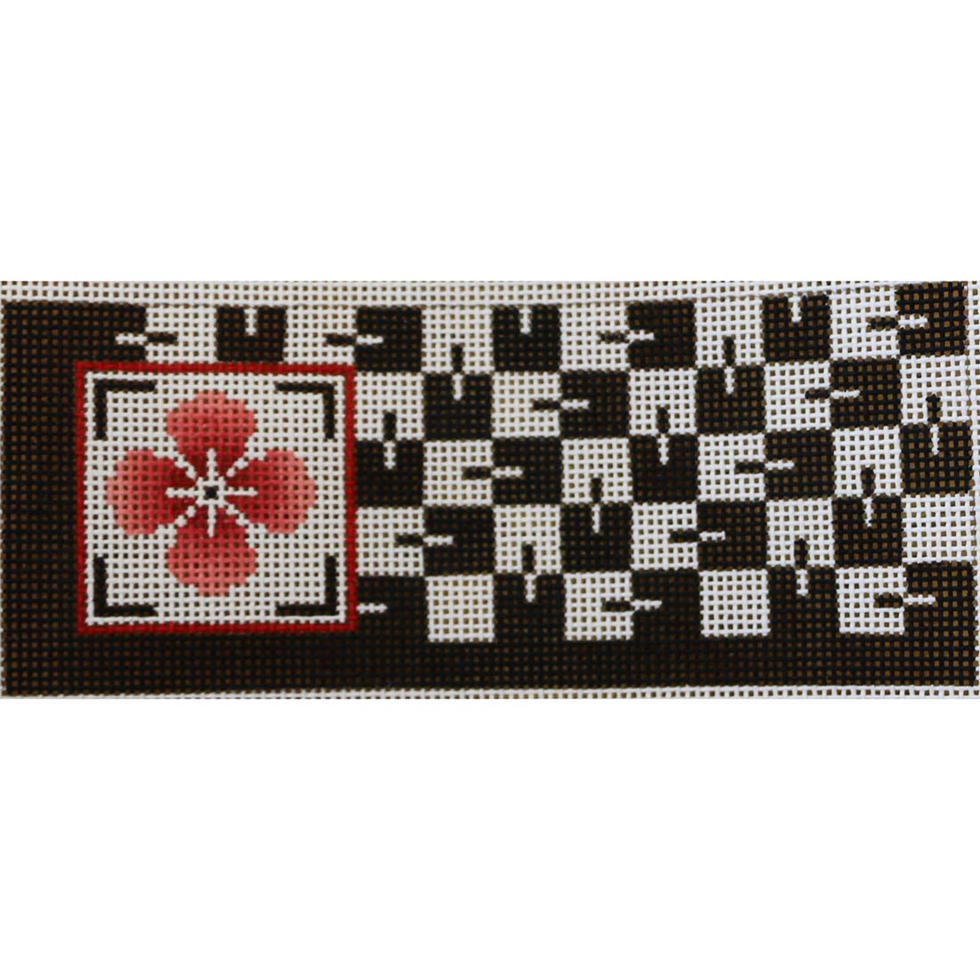 Black/White with Pink Flower