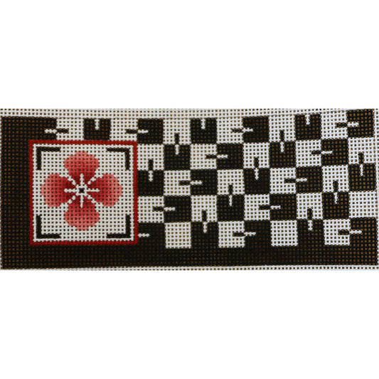 Black/White with Pink Flower