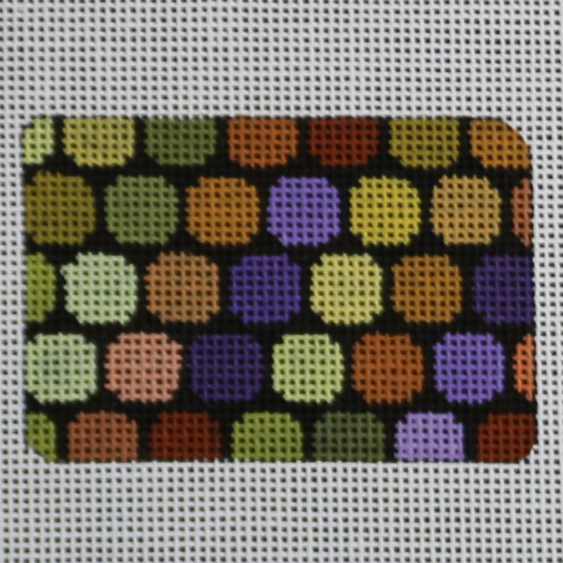 Purple/Tan/Green Dots