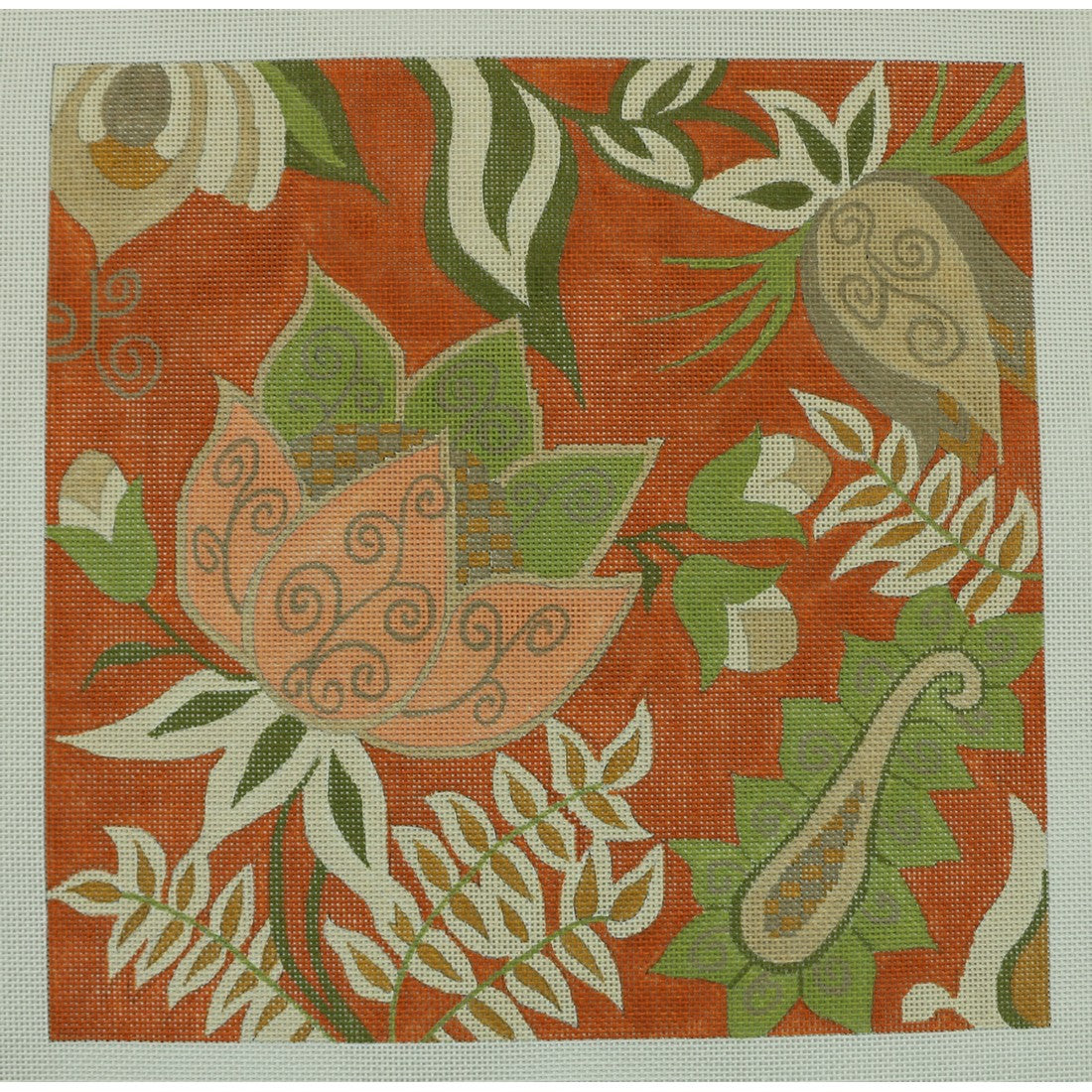 Floral & Paisley on Orange