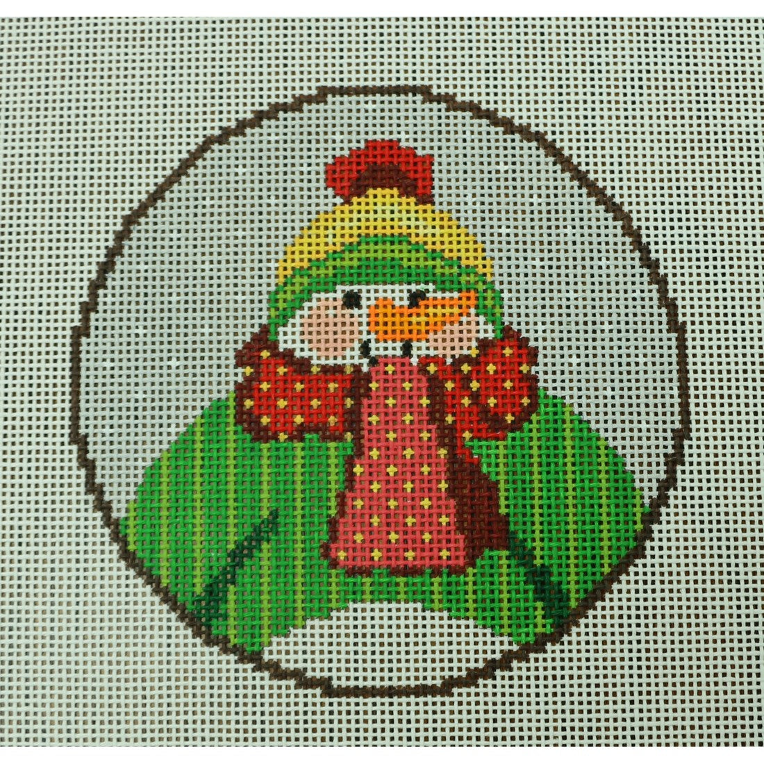 Snowman w/ Scarf Round