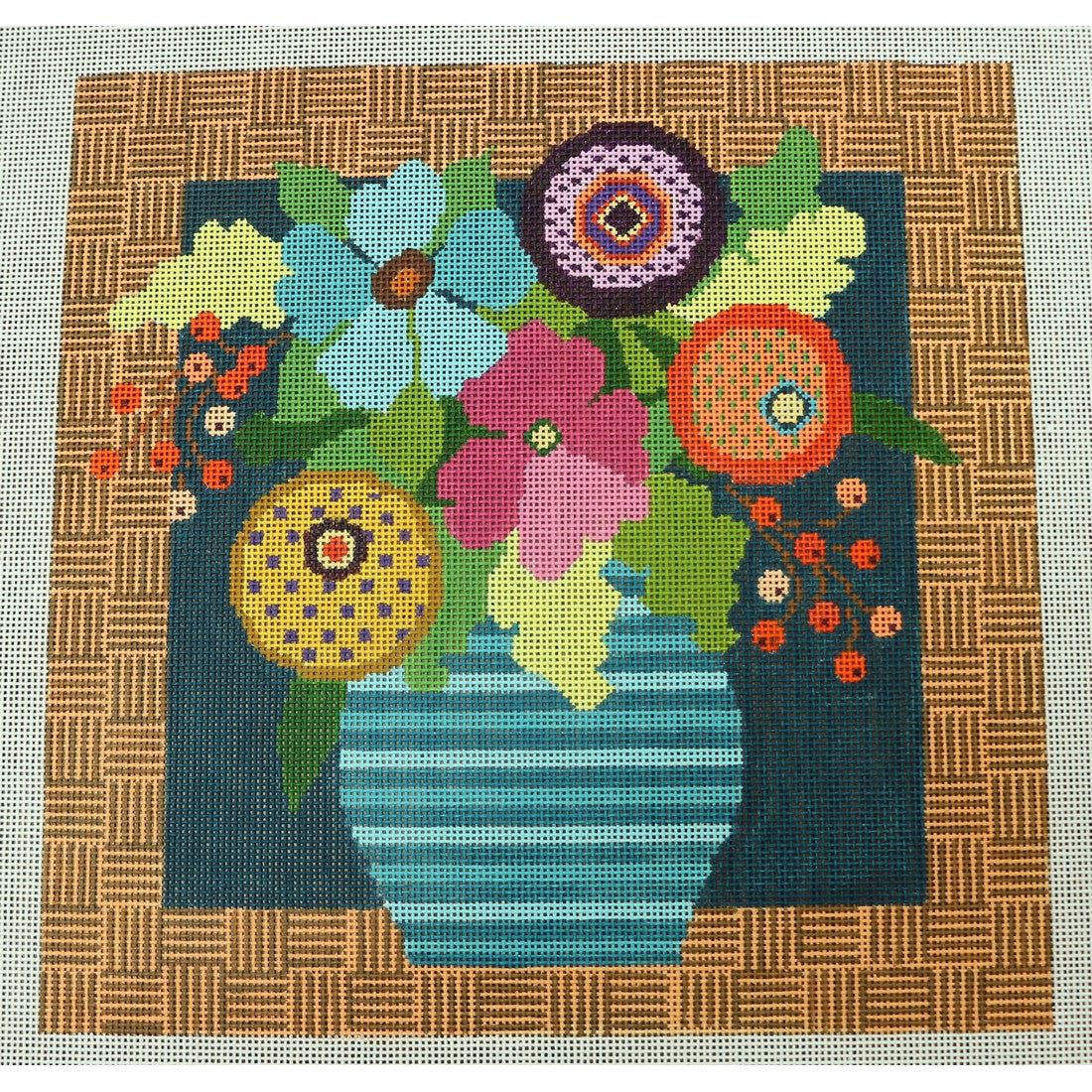 Turquoise Flowers, 13 mesh