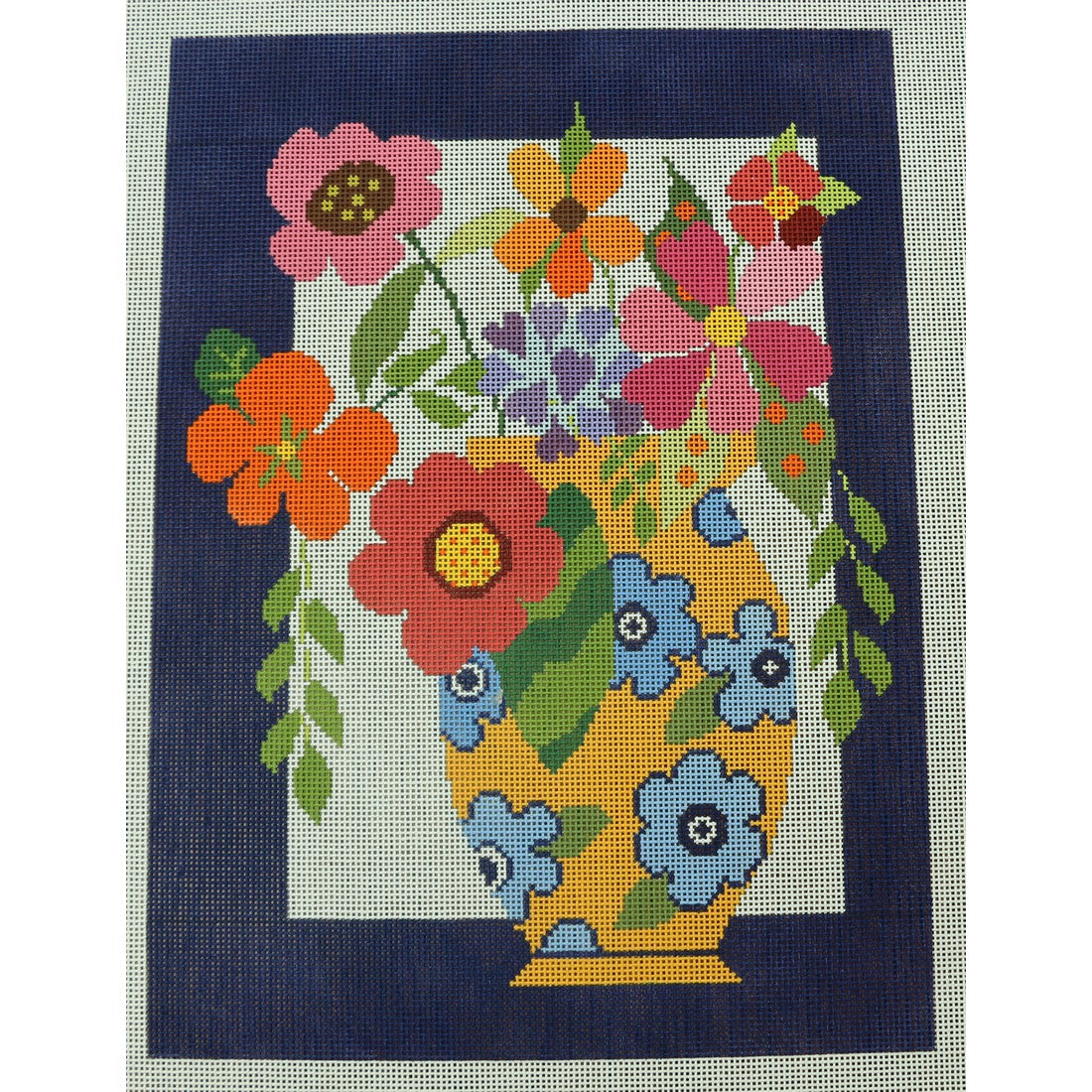 Flowers in Yellow Vase, 13 mesh