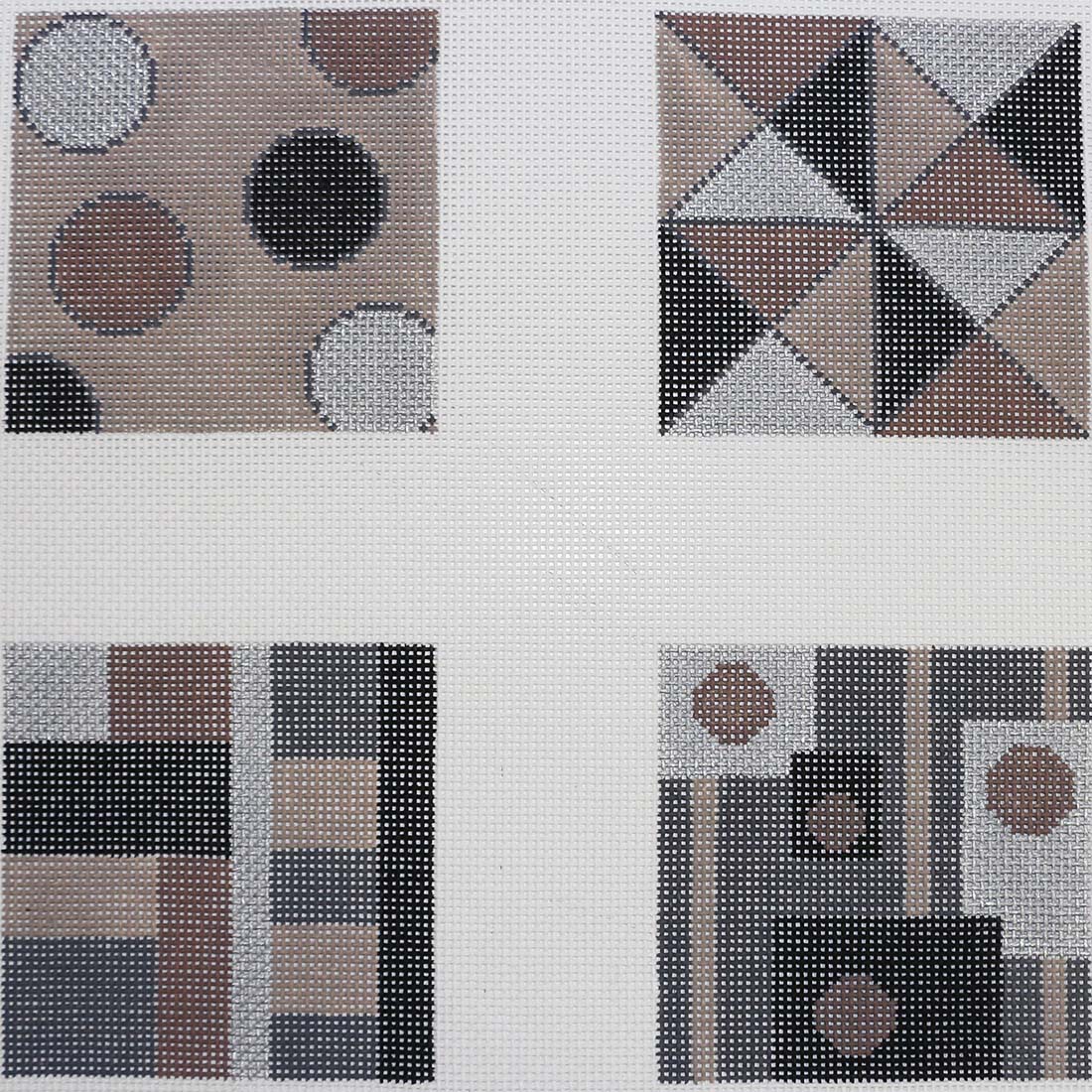 Taupe/Black/Silver Coasters