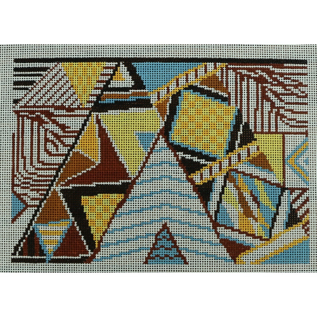 Brown/Yellow/Blue Abstract