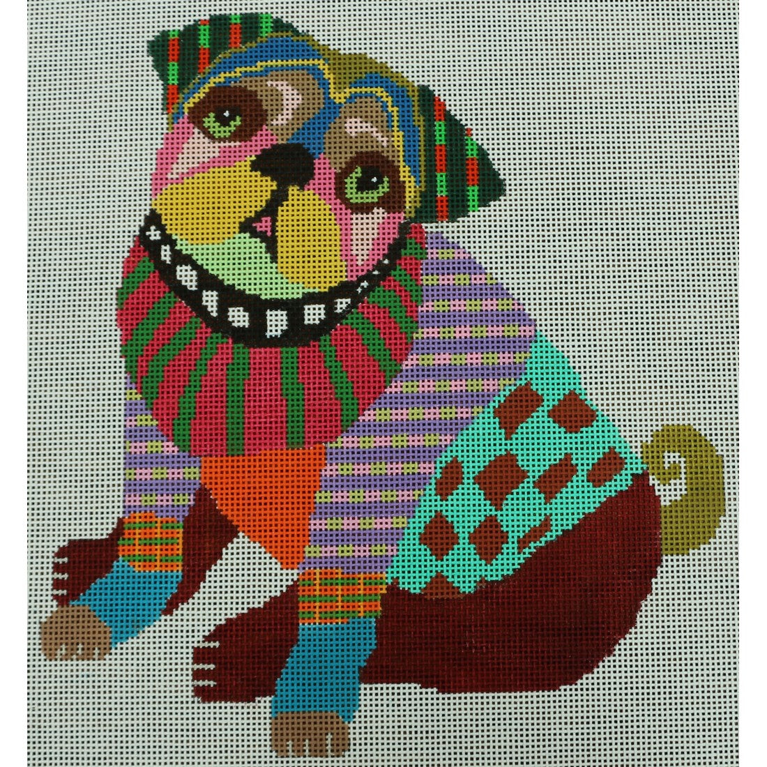 Colorful Pug, 13 mesh