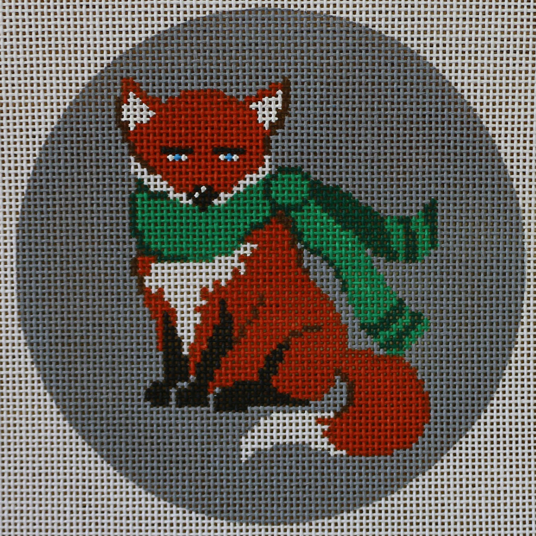 Sitting Fox, Green Scarf