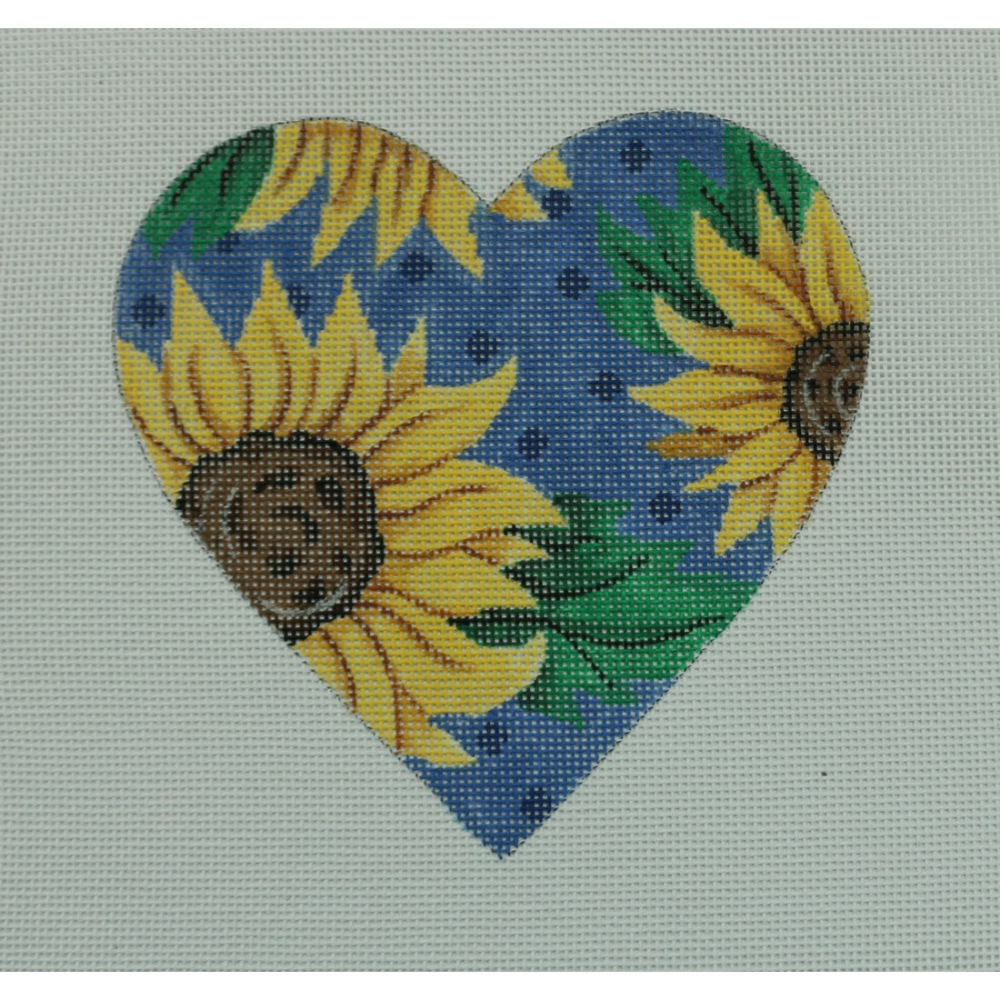 Sunflowers on Blue Heart