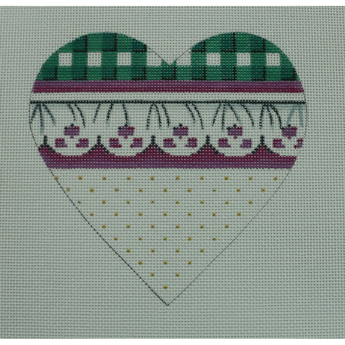 Eyelet/Gingham Heart