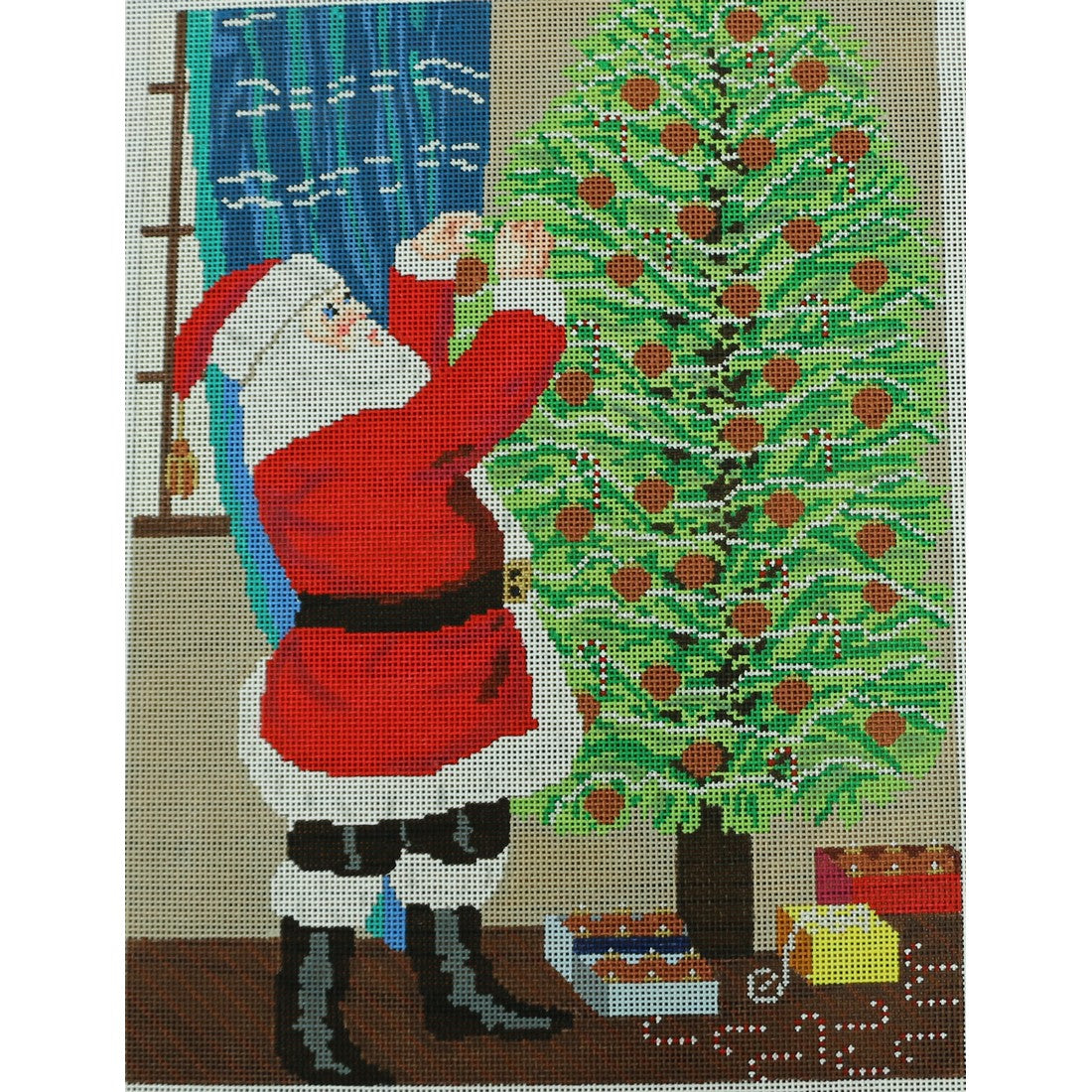 Santa Trimming Tree