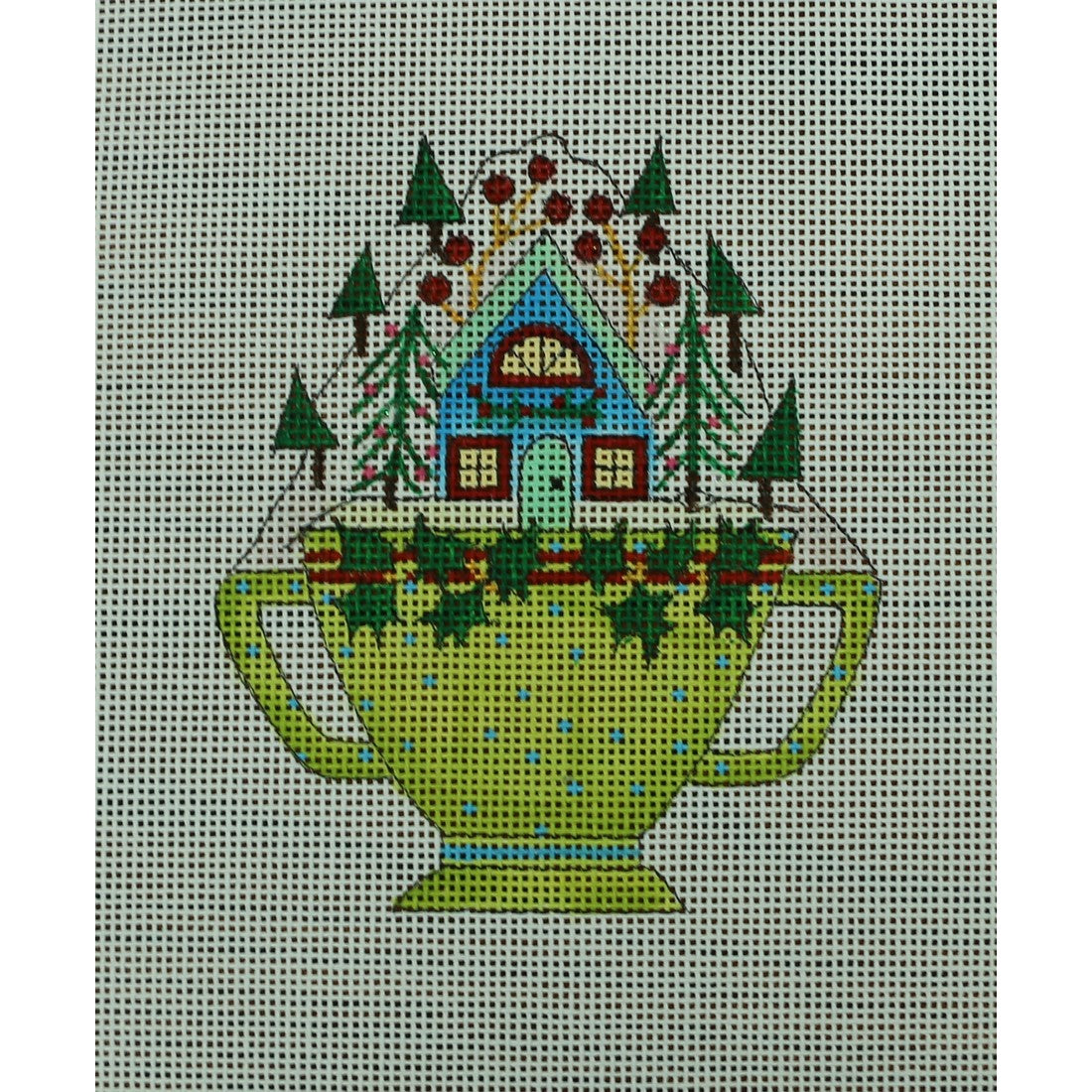 Teacup with Blue House