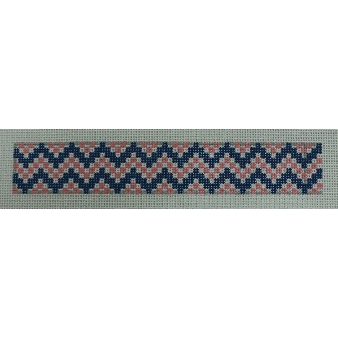 Blue & Coral Bargello Key Fob