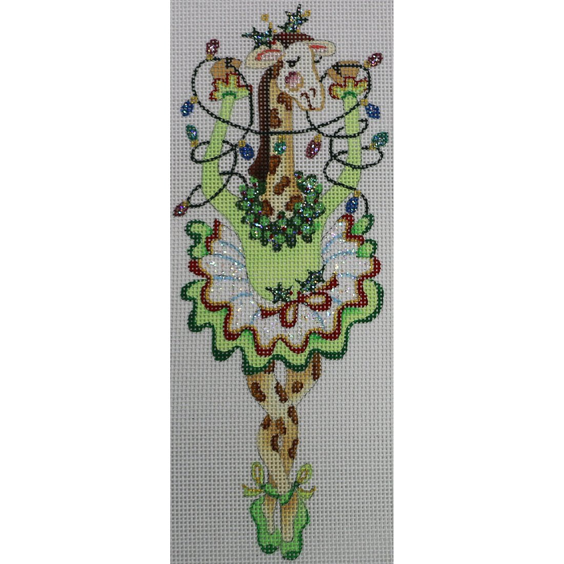 Giraffe in Green/White Tutu