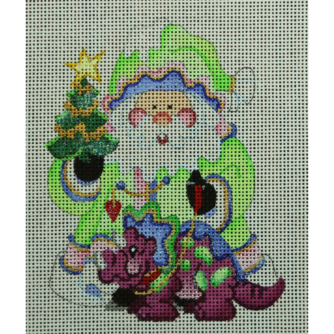 Squatty Santa with Purple Dinosaur