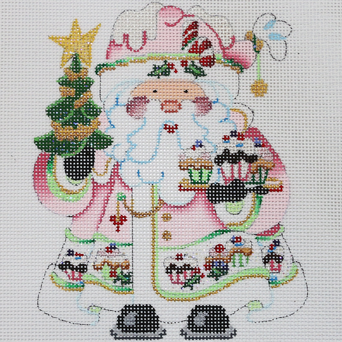 Squatty Santa in Pink with Cupcakes