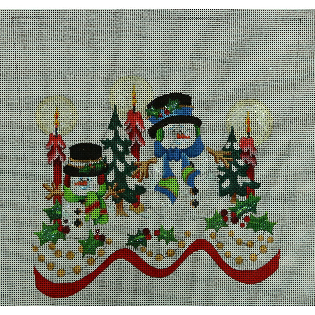 Snowman with Trees/Candles Cuff, 18 mesh