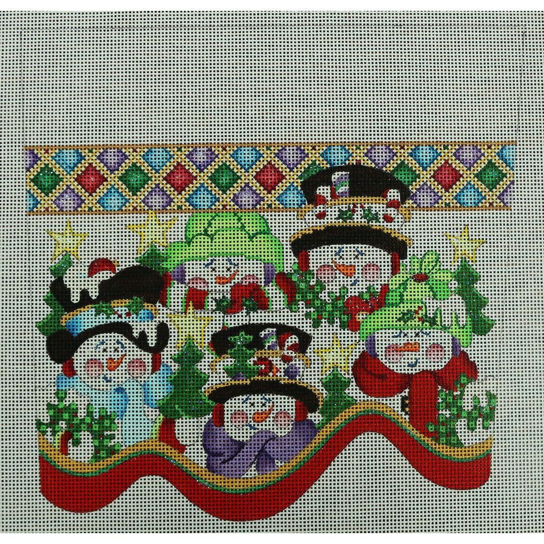 Group of Snowmen Cuff, 13 mesh