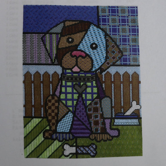 Colorful Dog with stitch guide