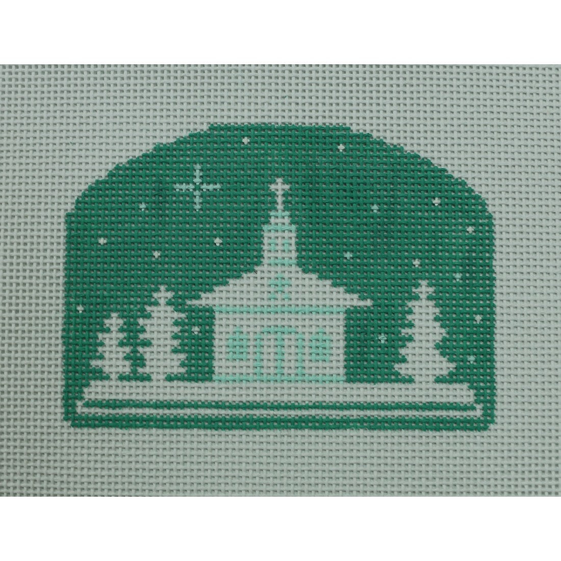 Church Silhouette, Mint Green