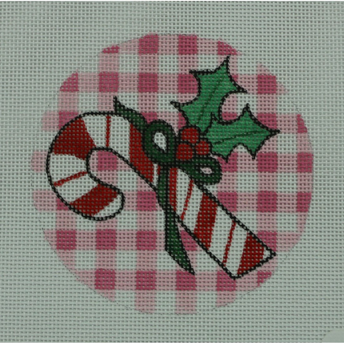 Pink Gingham Candy Cane