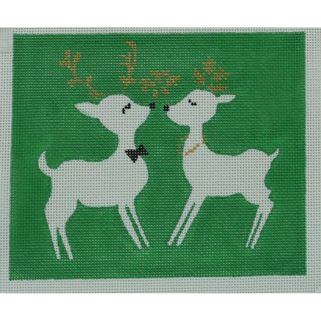 Green Kissing Reindeer