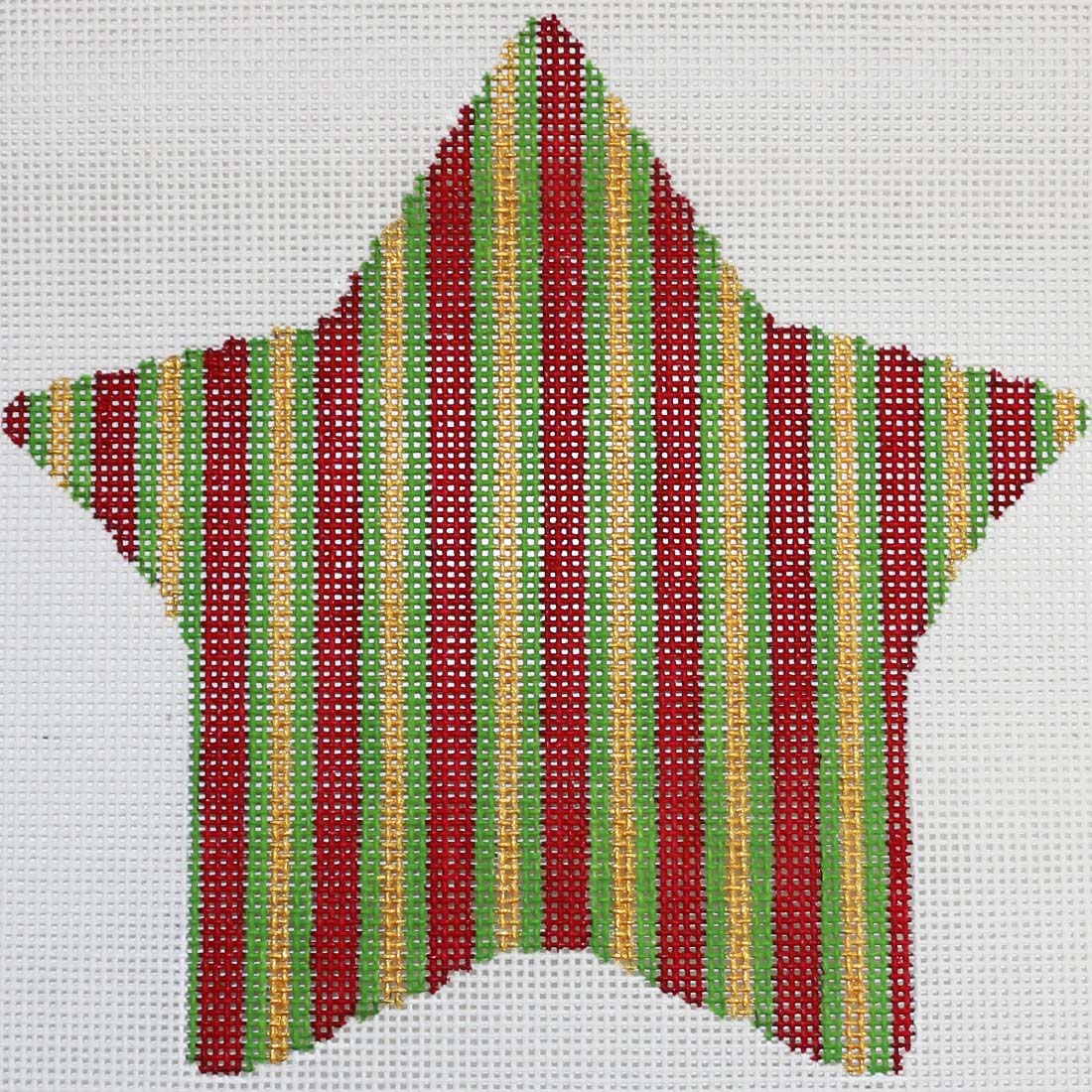 Red/Green/Gold Striped Star