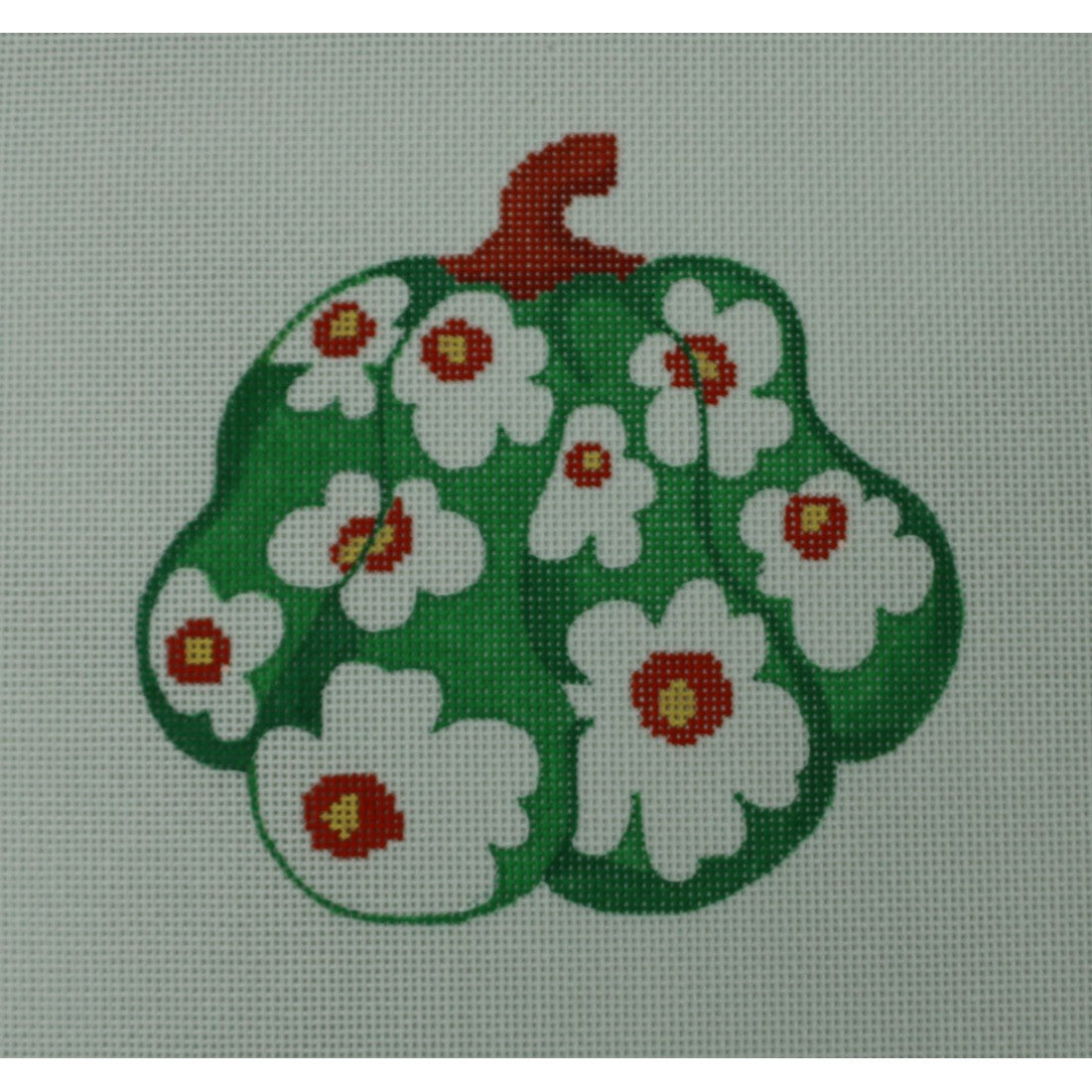 Green & White Floral Gourd