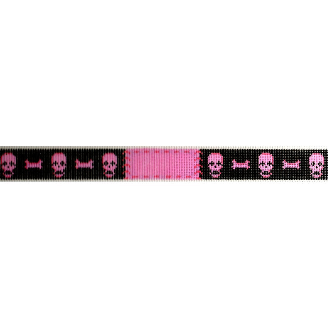 Pink Skulls on Black Dog Collar