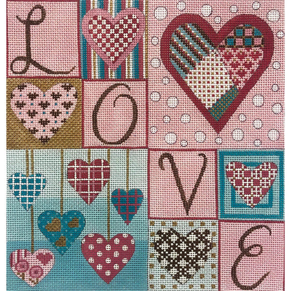 LOVE, Hearts Patchwork