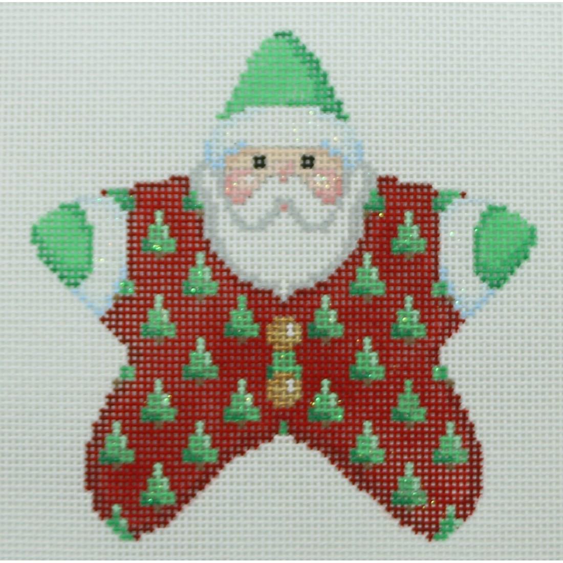 Trees on Red PJ Santa
