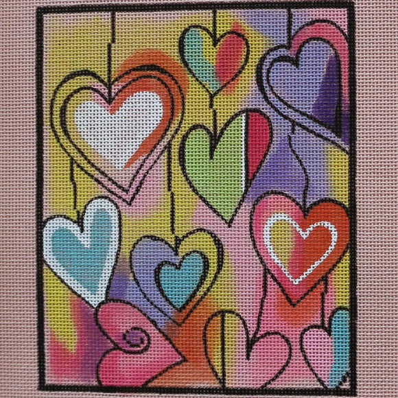 Needle Hearts with stitch guide